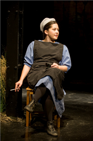 Sadieh Rifai as one of seven characters in "The Amish Project' photo by Michael Brosilow