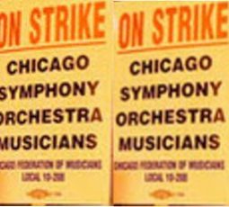 Chicago Symphony musicians' strike signs