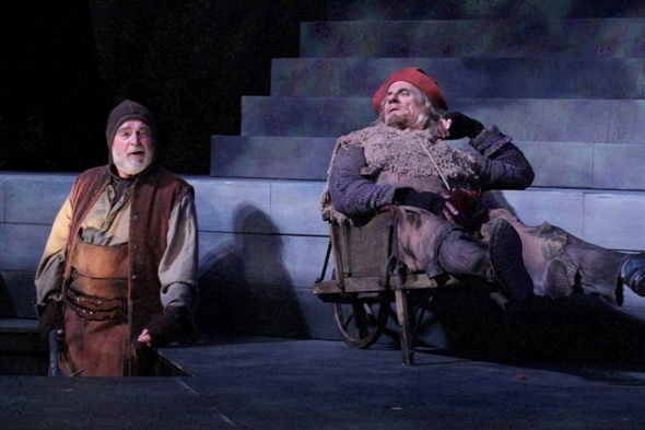 James Pickering and John Pribyl as gravediggers in 'Hamlet' at American Players Theatre 2013 (Carissa Dixon)