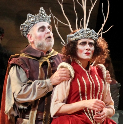 James Pickering as Player King and Tracy Michelle Arnold as Player Queen in 'Hamlet' at American Players Theatre 2013 (Carissa Dixon)