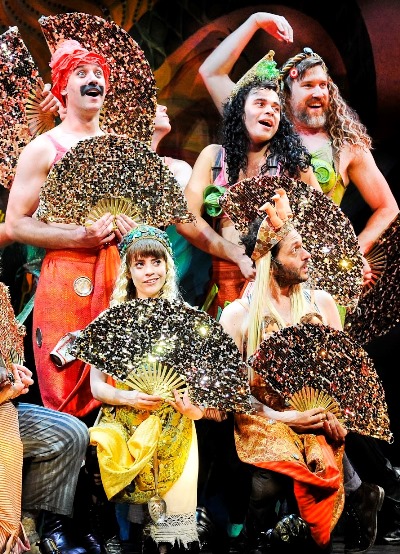 Black Stache (John Sanders, upper left) and company morph into mermaids in 'Peter and the Starcatcher.' (Broadway in Chicago)