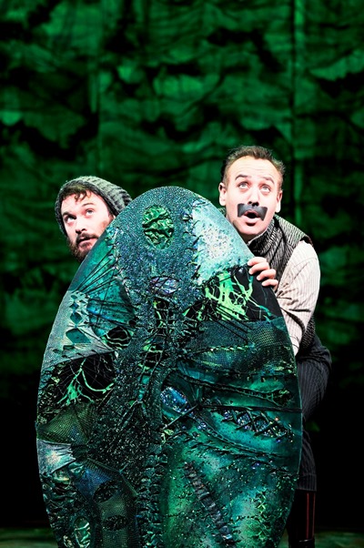 Luke Smith, left, as Smee with John Sanders as Black Stache in 'Peter and the Starcatcher.' (Broadway in Chicago)