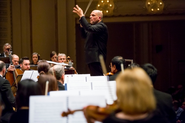 Conductor Jaap van Zweden leads the Chicago Symphony Orchestra in Shostakovich's Seventh Symphony. (Todd Rosenberg)