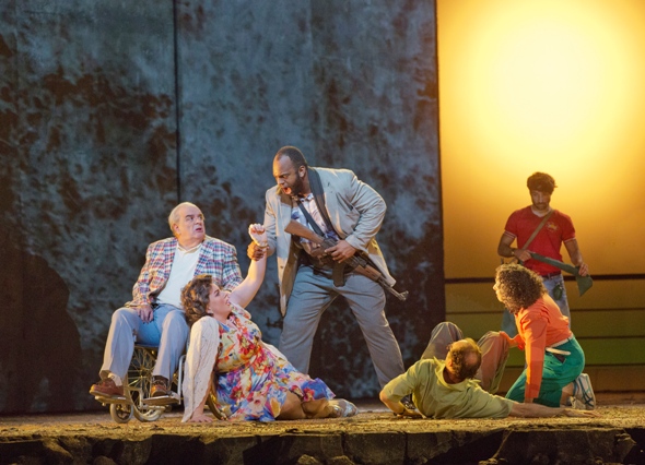 Mayhem aboard the Achille Lauro, a scene from 'The Death of Klinghoffer' at the Metropolitan Opera 2014 (Ken Howard)