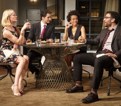 The dinner scene from 'Disgraced' by Ayad Akhtar, at the Lyceum on Broadway 2014.  (Joan Marcus) 