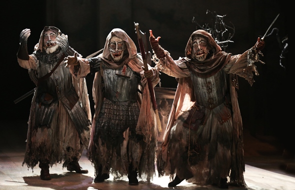 The three weird sisters in Chicago Shakespeare Theater's shortened version of 'Macbeth.' (Liz Lauren)
