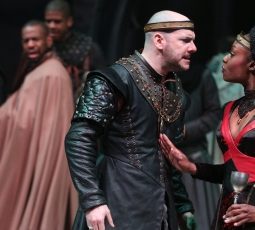 The unnerving reality of their bloody coup begins to catch up with Macbeth (Chris Genebach) and Lady Macbeth (Lanise Antoine Shelley). (Liz Lauren)