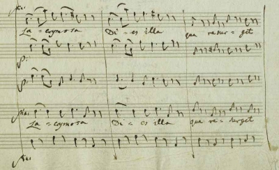 Lacrymosa detail from the Requiem manuscript, showing some of the last notes in Mozart's hand.(Austrian National Library via Wiki Commons)