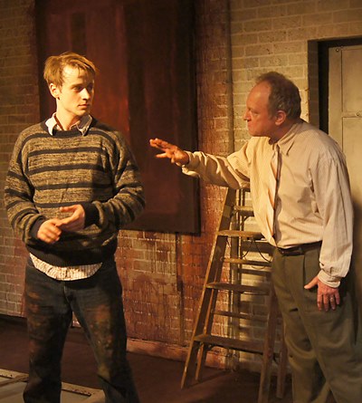 Rothko (Brian Parry) paints a picture of dismay for his assistant Ken (Aaron Kirby). (Jan Ellen Graves)