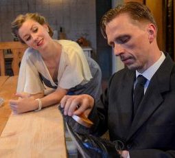 Maggie Scrantom and John Henry Roberts practice a dangerous flirtation in 'After Miss Julie' at Strawdog. (Chris Ocken)