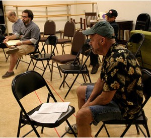 'Funnyman' playwright Bruce Graham attends a rehearsal at Northlight. This is his fourth premiere with the company.