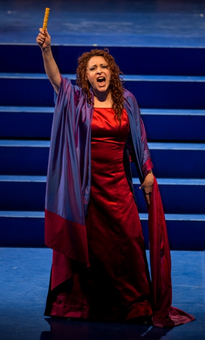 Abigaille (soprano Tatiana Serjan) swears revenge in 'Nabucco.' (Andrew Cioffi, Lyric Opera Chicago)