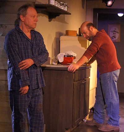 Morgan (Adam Bitterman, right) knows he must tell Angus (Brian Parry) the hard truth. (Jan Ellen Graves)