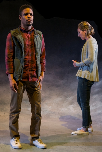 Roland (Jon Michael and Marianne (Jessie Fisher) face unavoidable realities even as time and space bend. (Michael Brosilow)