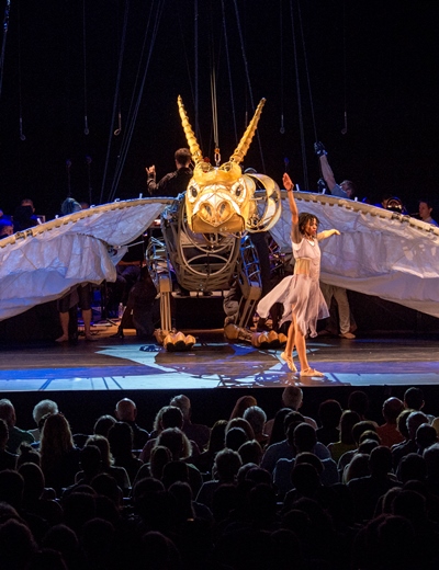 A redemptive dragon brings the dancer's promise of triumph. (Patrick Gipson/Ravinia)