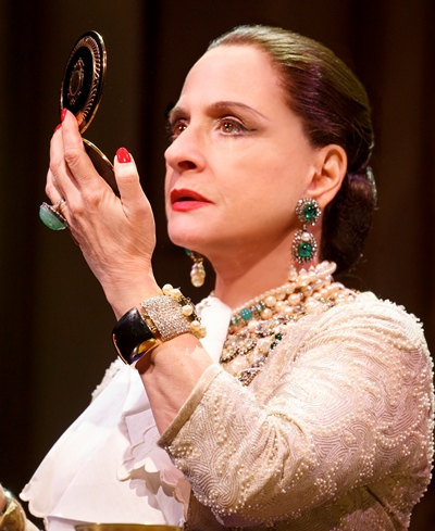 Arden's rival Helena Rubinstein (Patti LuPone) competes in an alien world. (Joan Marcus)