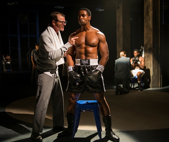 Emile Griffith (Kamal Angelo Bolden) gets some stern instruction from his manager (Thomas J. Cox). (Michael Brosilow)