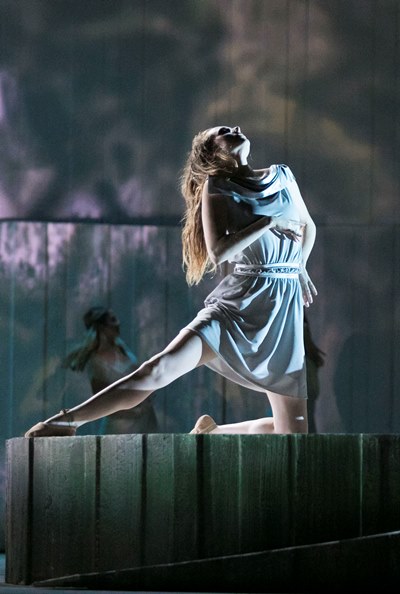Dancers perform a dream sequence as Dido finds herself drawn to the heroic Aeneas. (Todd Rosenberg)
