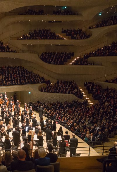 The Elbphilharmonie's convoluted seating scheme enhances its sonic complexity. (Todd Rosenberg)