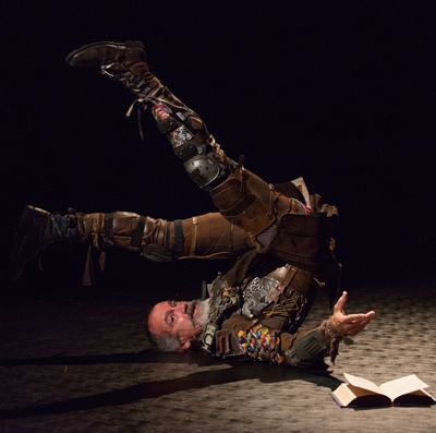 Henry Godinez tumbles through his performance as Don Quixote. (Michael Brosilow)